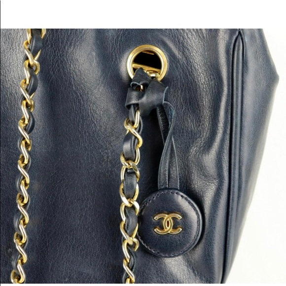 Chanel Navy Quilted Tote Handbag - Picture 10 of 16